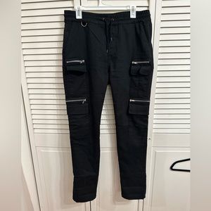 Black Zipper Joggers